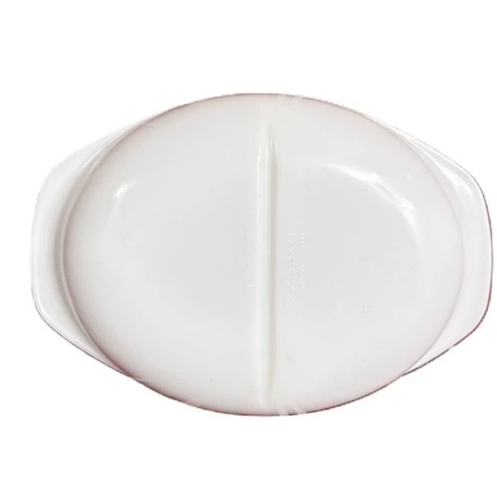 Vintage Pyrex Oval Divided Casserole‎ Dish Farmhouse Country Cottage Home Decor